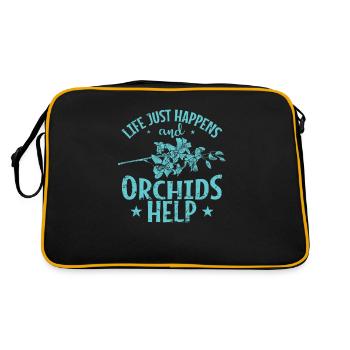 La vie arrive et les orchidées aident à planter - Sac Retro - noir/or - Dos