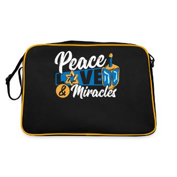 Shammash Candelabrum Jewish Festival Chanukah - Retro Bag - black/gold - Back
