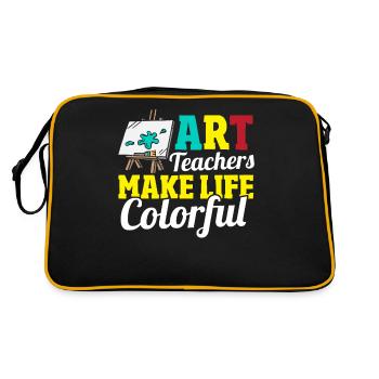 School Teacher Art Lover Art Education Art - Retro Bag - black/gold - Back