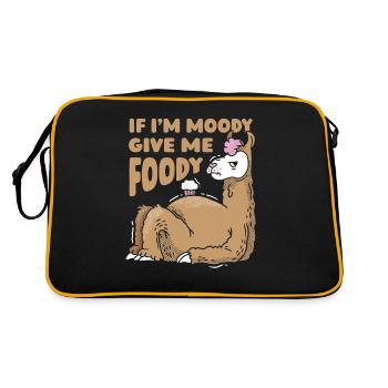 Lama Lama Drôle Si Je Suis De Mauvaise Humeur Donnez-Moi Gourmand - Sac Retro - noir/or - Dos