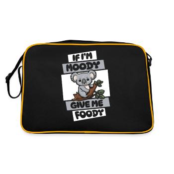 Koala Ours Drôle Si Je Suis De Mauvaise Humeur Donnez-Moi Gourmand - Sac Retro - noir/or - Dos