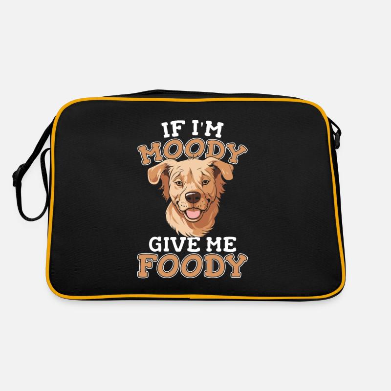 Golden Retriever Funny - Retro Bag - black/gold