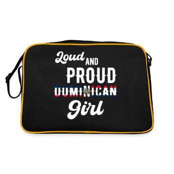 Lautes Stolzes Dominikanisches Mädchen Camiseta - Retro Tasche - Schwarz/Gold - Hinten