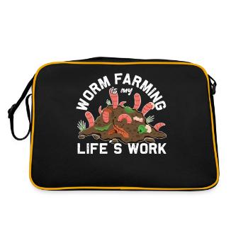 Ver de terre Ver Agriculture Vermicompost Ver - Sac Retro - noir/or - Dos
