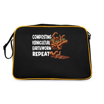 Earthworm Vermicompost Worm Farmer's Worm - Retro Bag - black/gold - Back