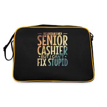 Je suis peut-être caissier principal, mais je ne peux pas réparer Stupid - Sac Retro - noir/or - Dos