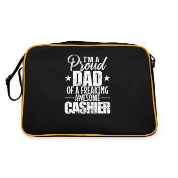 Je suis fier d’être le papa d’une caissière géniale - Sac Retro - noir/or - Dos