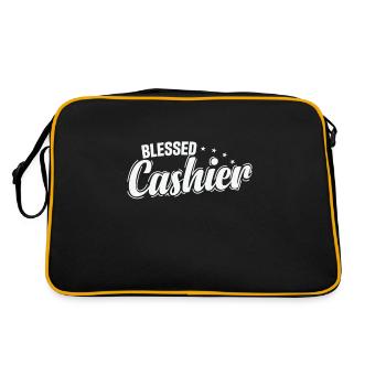 Bénir le vendeur de caissier supermarché - Sac Retro - noir/or - Dos