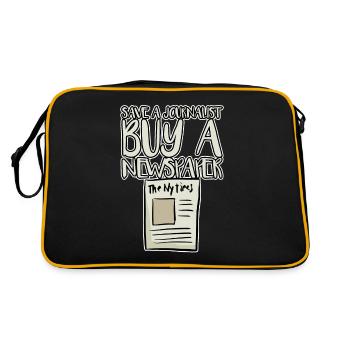 Save A Journalist, Buy A Newspaper 4 - Retro Bag - black/gold - Back