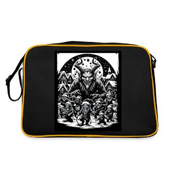 Démon de Noël de célébration de la nuit de Krampus - Sac Retro - noir/or - Dos