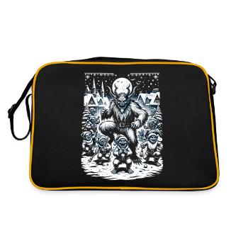 Démon de Noël de la célébration de la nuit de Krampus - Sac Retro - noir/or - Dos