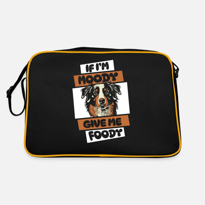 Berner Sennenhund Lustig - Retro Tasche - Schwarz/Gold
