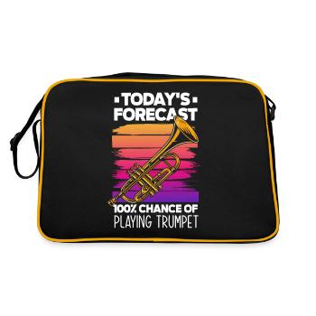 Trompete Trompeter Trompeten Spieler - Retro Tasche - Schwarz/Gold - Hinten