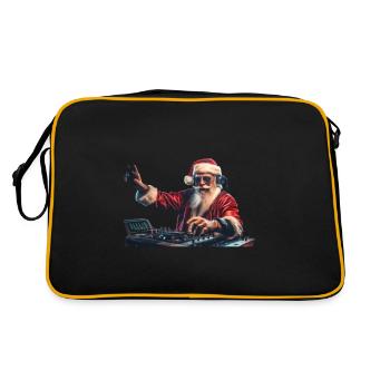 Funny Christmas designs with Santa Claus - Retro Bag - black/gold - Back