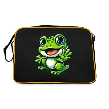 Frog Comic Cute Frog - Retro Bag - black/gold - Back