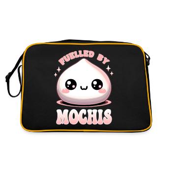 Kawaii Mochi wird von Mochis Essen angetrieben - Retro Tasche - Schwarz/Gold - Hinten