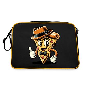 Pizza 50 ' s Cartoon Character Pizza Slice - Sac Retro - noir/or - Dos