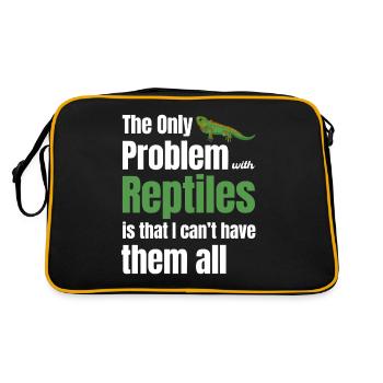 The only problem with reptiles: herpetologist, - Retro Bag - black/gold - Back