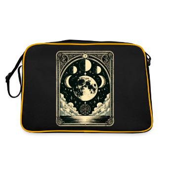 Tarotkarte Vintage Mondphase Astrologie Tarot - Retro Tasche - Schwarz/Gold - Hinten