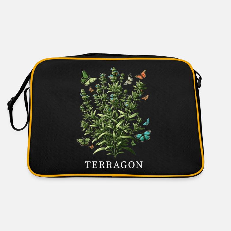 Kräuter Kräuterkundige Pflanze Gartenarbeit Gärtner Botanisch - Retro Tasche - Schwarz/Gold
