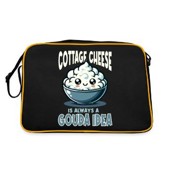 Idée de gouda au fromage cottage - Sac Retro - noir/or - Dos