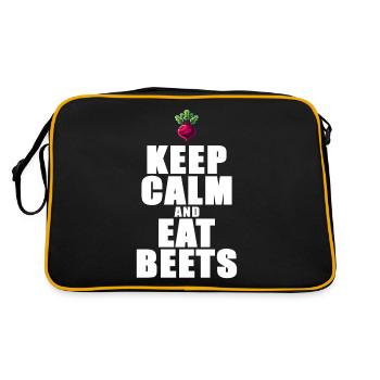 Keep Calm And Eat Beets Beetroot Graphic - Retro Bag - black/gold - Back