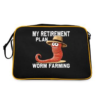 Drôle de plan de retraite d’agriculteur de vers de terre - Sac Retro - noir/or - Dos