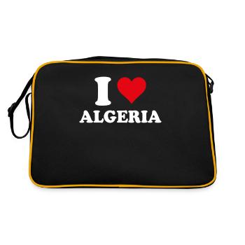 I Love Algérie Coeur Cadeau Algérien Algérienne - Sac Retro - noir/or - Dos