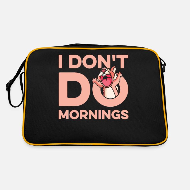 Eichhörnchen Lustig I Dont Do Mornings Retro Tasche