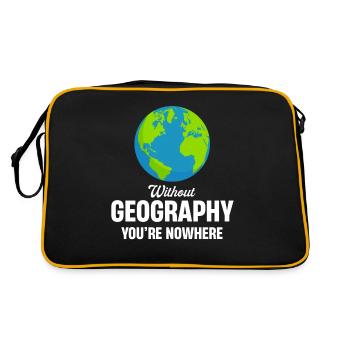 Ohne Geographie Sind Sie Nirgendwo, - Retro Tasche - Schwarz/Gold - Hinten
