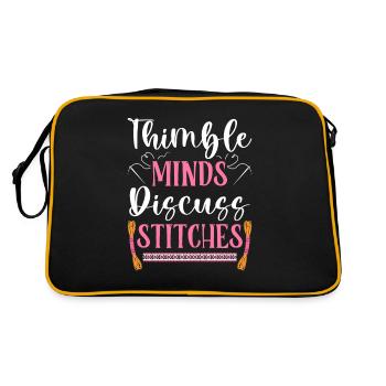 Point de croix amusant avec force de broderie. - Sac Retro - noir/or - Dos