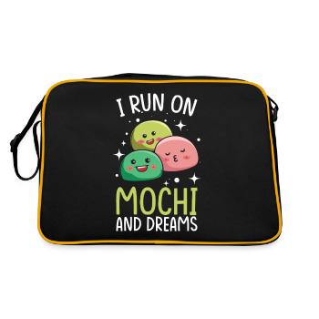 Kawaii Mochi und Dreams Japanischer Dessertliebhaber - Retro Tasche - Schwarz/Gold - Hinten