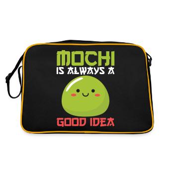 Kawaii Mochi Immer eine gute Idee Japanisches Dessert - Retro Tasche - Schwarz/Gold - Hinten