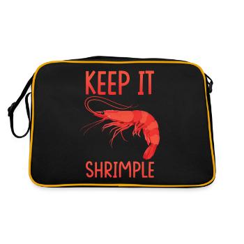 Shrimp Pun Fruits de mer Keep It Shrimple Drôle de crevettes - Sac Retro - noir/or - Dos