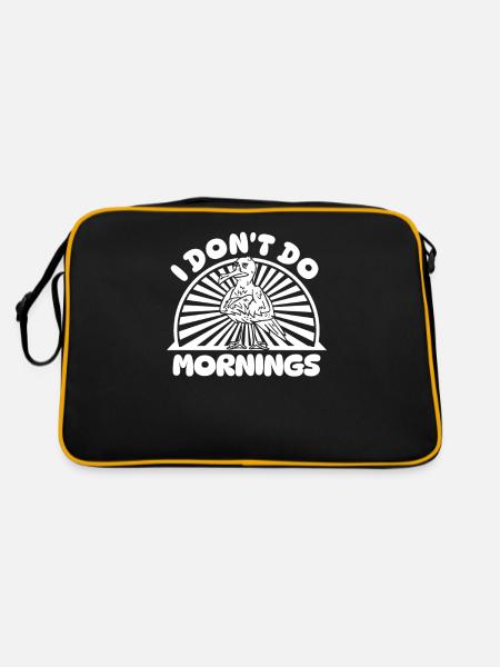 Seagull Funny I Don't Do Mornings - Retro Bag - black/gold - Back