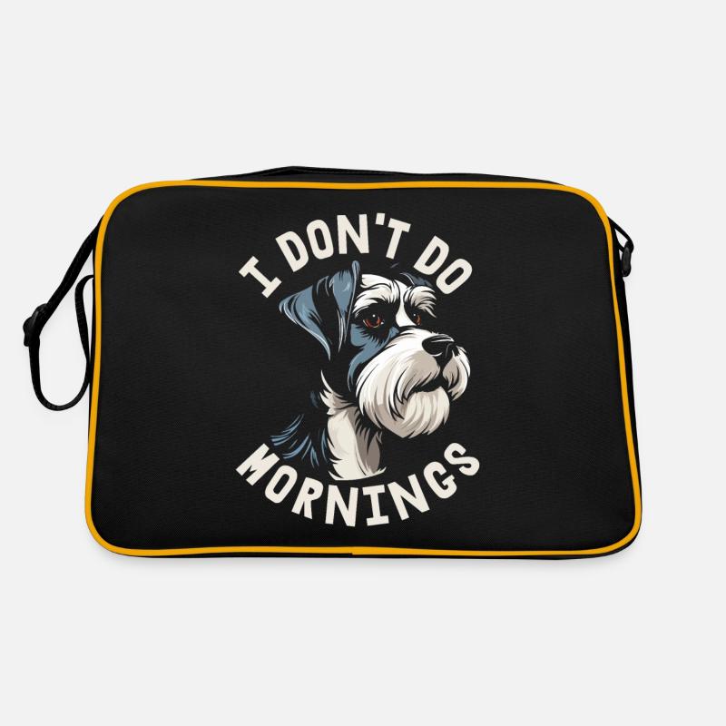 Schnauzer Hund Witzig I Dont Do Mornings Retro Tasche