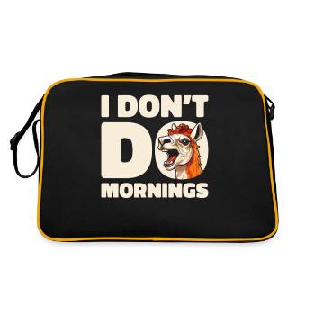Lama Lama Drôle Je Ne Fais Pas De Matins - Sac Retro - noir/or - Dos