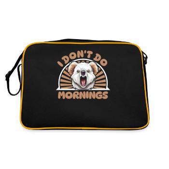 Koala Ours Drôle Je Ne Fais Pas De Matins - Sac Retro - noir/or - Dos