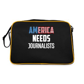 L’Amérique a besoin de journalistes : Auteur, - Sac Retro - noir/or - Dos