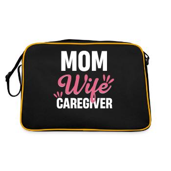 Mutter, Ehefrau, Betreuerin, Mutter, - Retro Tasche - Schwarz/Gold - Hinten