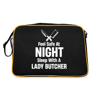 Feel safe Sleep with you at night - Retro Bag - black/gold - Back