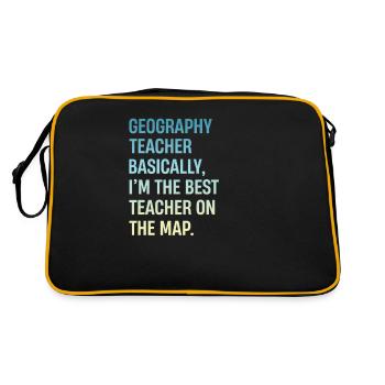 Im Grunde Bin Ich Der Beste Lehrer Auf Der - Retro Tasche - Schwarz/Gold - Hinten