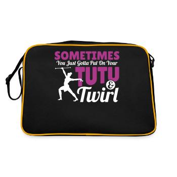 Majorette Marching Band Art Dancer Twirler - Sac Retro - noir/or - Dos