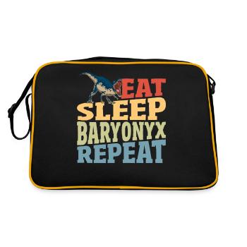 Dinosaur Baryonyx Dinosaur Lover Theropod Dino - Retro Bag - black/gold - Back