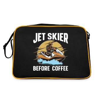 Jet Skier Before Coffee Jet Skiing Coffee Lover - Retro Bag - black/gold - Back