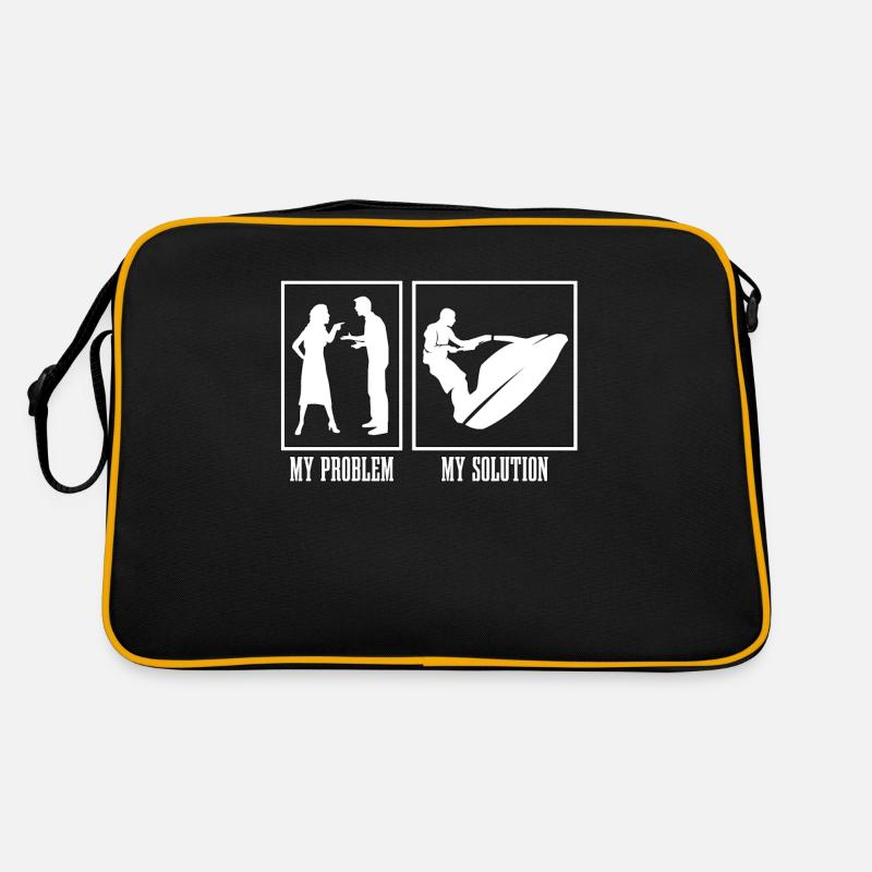 Jet Skier My Problem My Solution Pictogram Dad Mom Retro Tasche