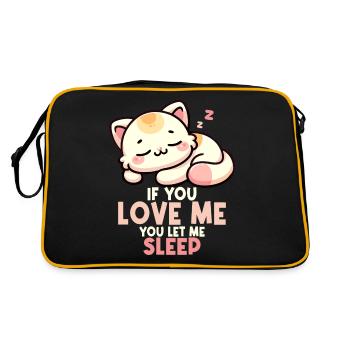 Cat If You Love Me You Let Me Sleep Sleeping Cat - Retro Bag - black/gold - Back