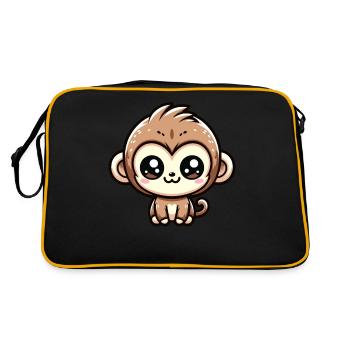 Kawaii Monkey Baby Monkey - Retro Bag - black/gold - Back