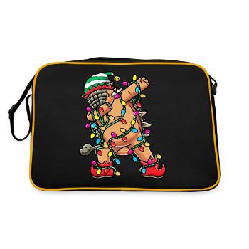 Dinosaure ankylosaure avec des lumières de Noël - Sac Retro - noir/or - Dos