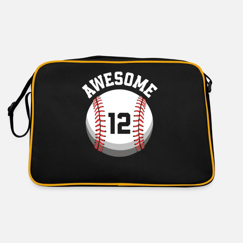 Kinder Geburtstag 12. Geburtstag Baseballparty - Retro Tasche - Schwarz/Gold